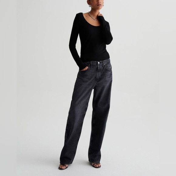 AG Jeans Women’s Clove Relaxed Vintage Straight Black Metropolis Size 30 NWT - Picture 3 of 13